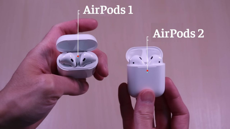 Sự khác biệt về thiết kế giữa airpods 2 so với airpods 1