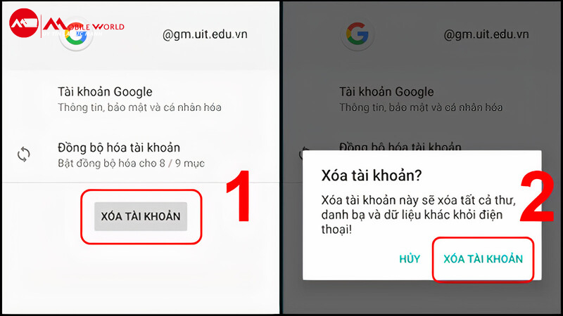 Xóa tài khoản Google