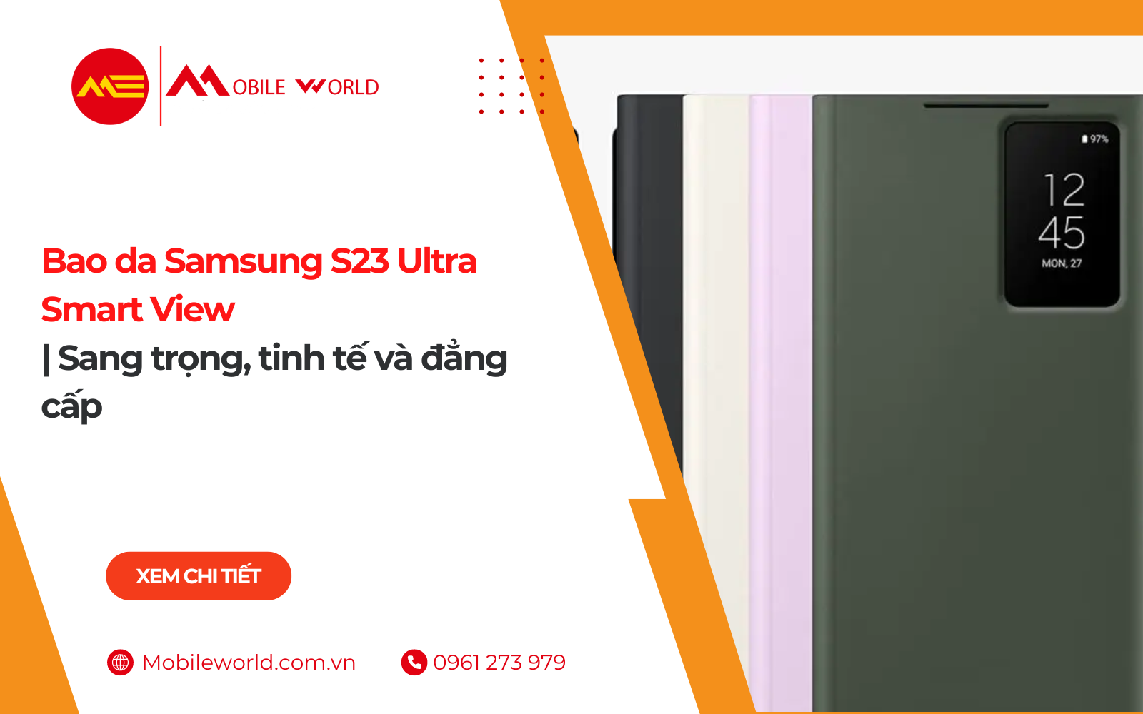Bao da Samsung S23 Ultra Smart View | Sang trọng, tinh tế và đẳng cấp