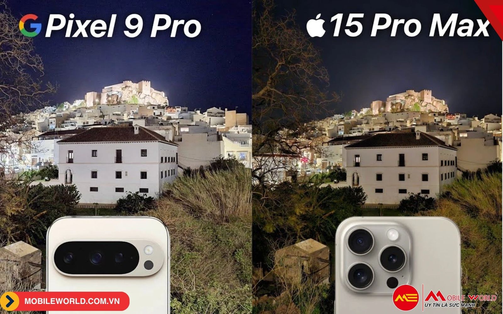 Chất ảnh chế độ Night Mode của Pixel 9 Pro và iPhone 15 Pro Max
