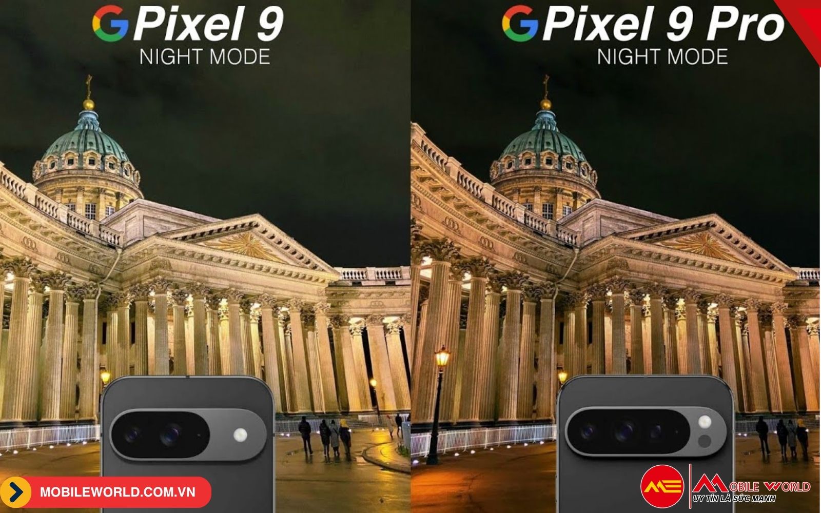 Ảnh chụp Nightmode của Pixel 9 và Pixel 9 Pro/ Pro XL