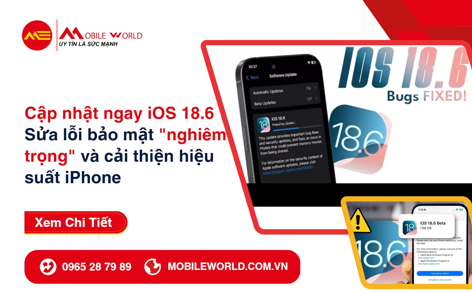 Cập nhật ngay iOS 18.6: Sửa lỗi bảo mật 
