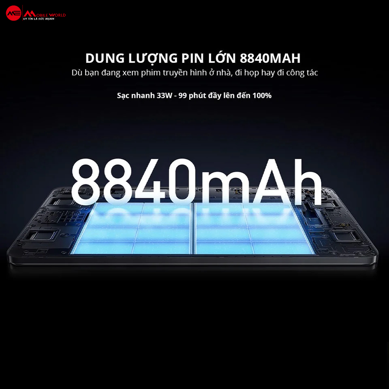 Xiaomi Pad 6 sở hữu dung lượng pin lên đến 8840 mAh