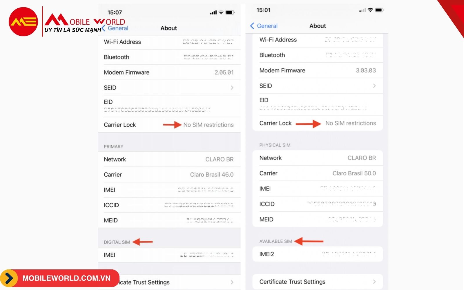Cách check xem điện thoại có hỗ trợ eSim