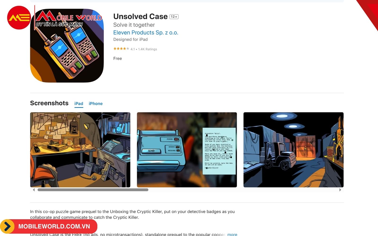 Game giải đó Unsolved Case