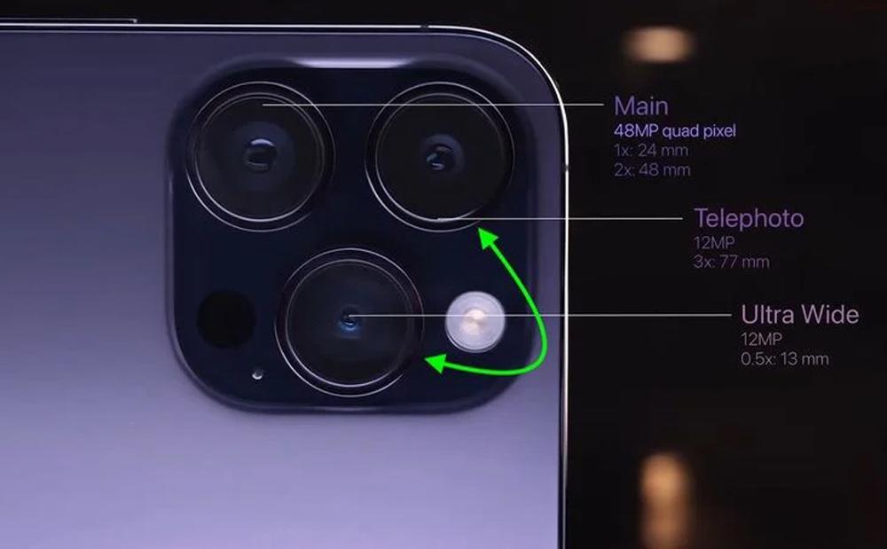 Cụm camera của iPhone 15 Pro Max được nâng cấp với độ phân giải lên đến 48MP đem đến những trải nghiệm hình ảnh sinh động