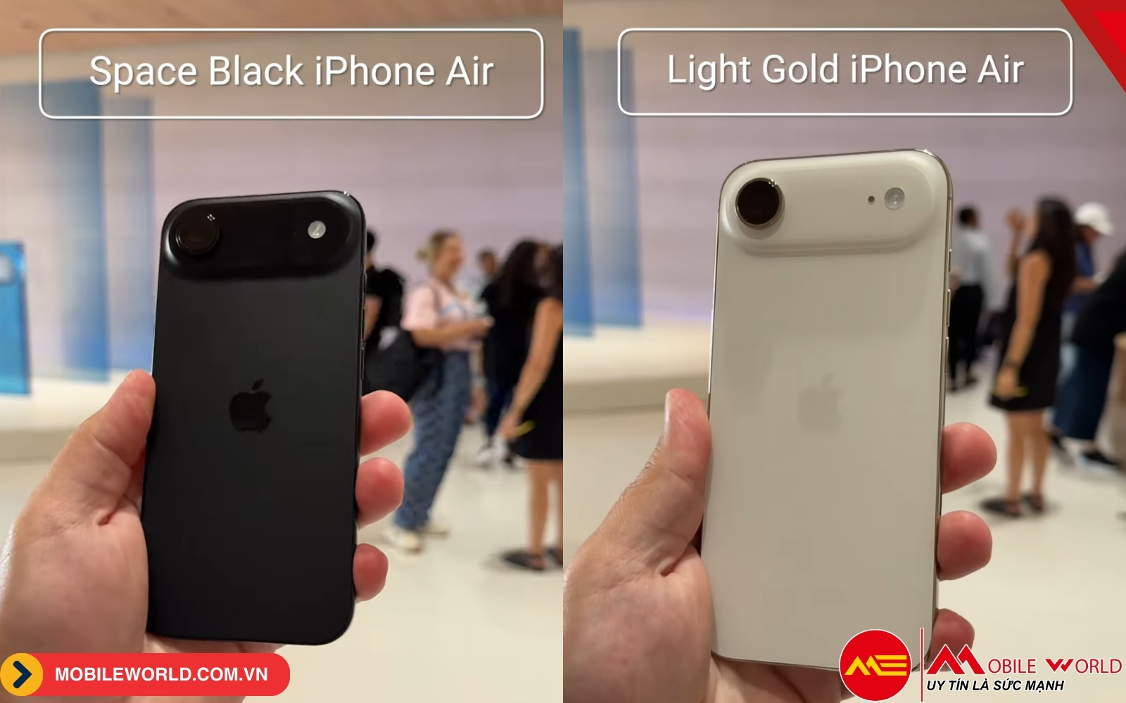 Màu Space Black và Light Gold mang lại vẻ sang trọng trên iPhone Air