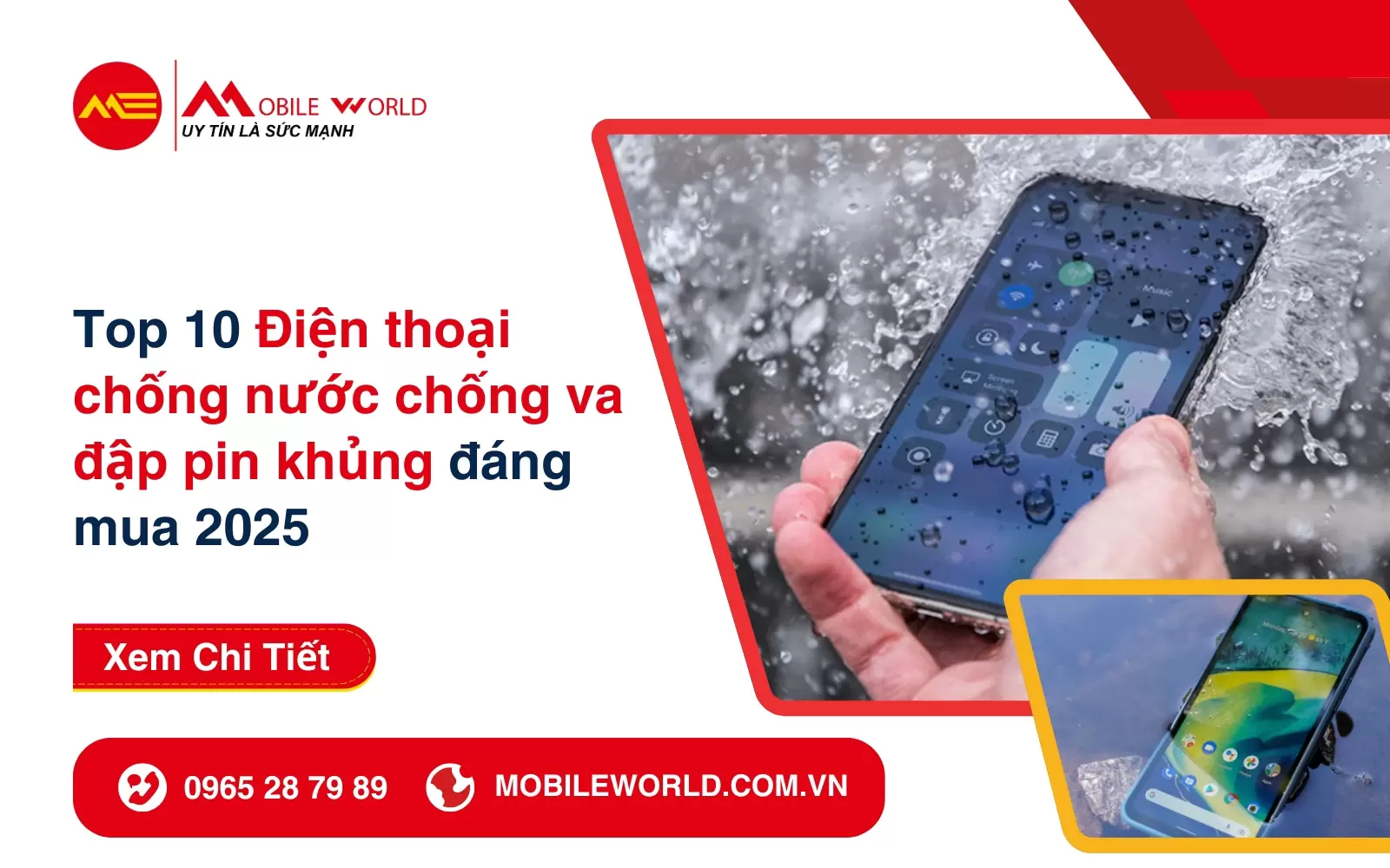Top 10 Điện thoại chống nước chống va đập pin khủng đáng mua 2025