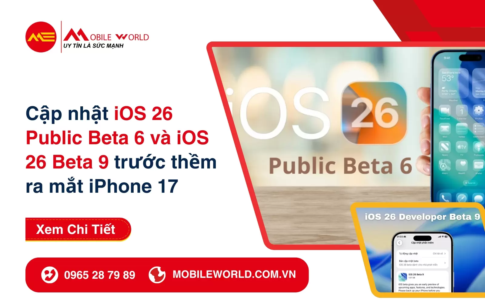 Cập nhật iOS 26 Public Beta 6 và iOS 26 Beta 9 trước thềm ra mắt iPhone 17