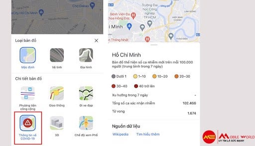 Xem khu vực bị phong tỏa bằng Google Maps trên smartphone