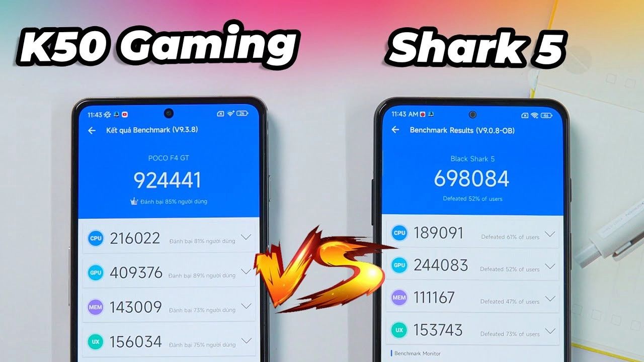 So sánh K50 Gaming và Black Shark 5: Điện thoại nào chơi game tốt hơn?